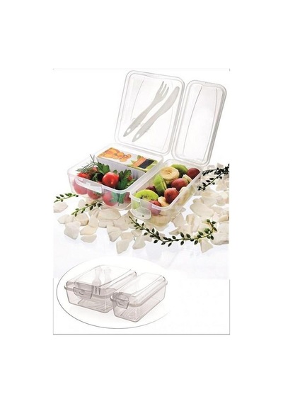 Takeaway Ergonomik Asorti Çatal Bıçaklı Pratik Yoğurt Saklama Kabı Şeffaf