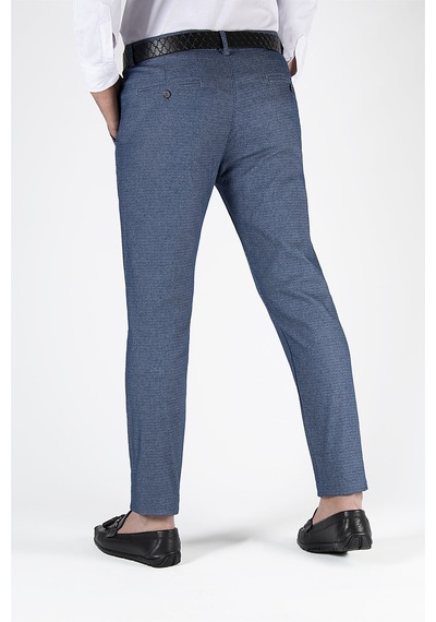Terapi Men Erkek Slim Fit Armürlü Italyan Kesim Keten Pantolon 21k-2200420-3 Mavi Mavi