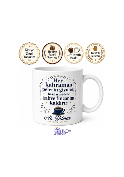 Fantastik Baba Yazılı Kupa Bardak Babalar Günü Hediyesi Özel Tasarım Beyaz / Çok Renkli