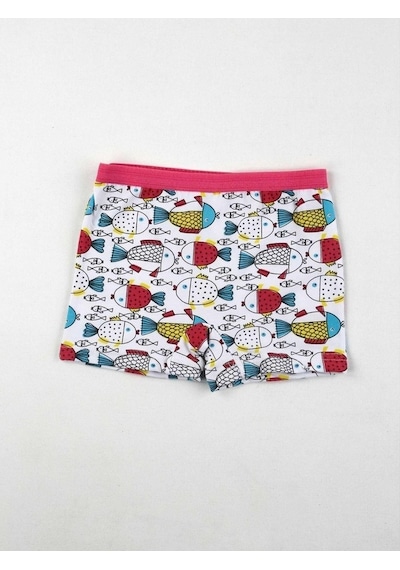 Gümüş Kız Çocuk Desenli Likralı Boxer 3072 - 6 Adet