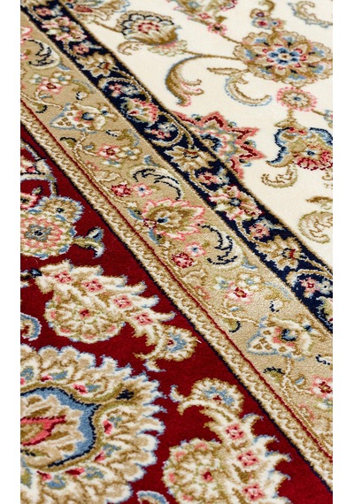 Eko Halı Isfahan Isf 03 Cream Red Klasik Desenli Yüksek Kalite Sık Dokuma Makine Halısı