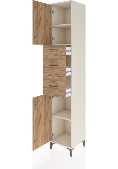Hyperion Dolap 3 Raflı 3 Çekmeceli 2 Kapaklı 44x44x243 Aytaşı... Aytaşı