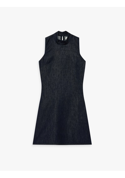 Koton Dik Yaka Kolsuz Mini Denim Elbise Koyu İndigo 6sal80024md Indigo