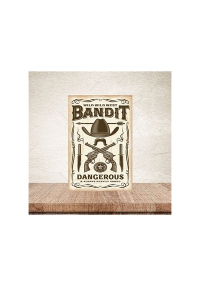 Bandit Dangerous 20-30 Cm Retro Ahşap Poster Çok Renkli - 743299956 Çok Renkli
