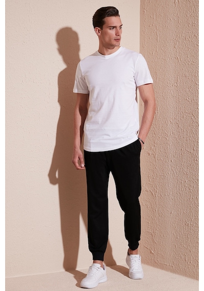 Buratti % 100 Pamuk Regular Fit Bisiklet Yaka T Shirt Erkek T Shirt 5902511 Beyaz
