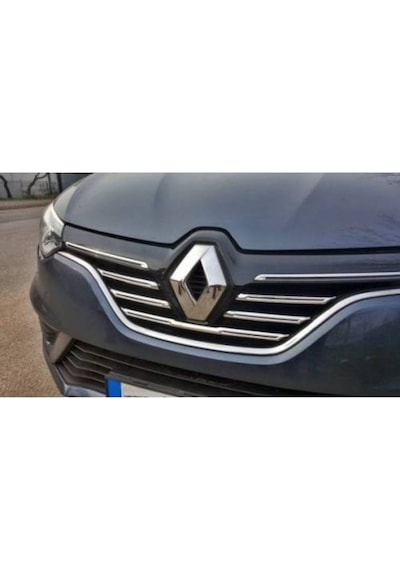 Renault Megane 4 Uyumlu 2016-2020 Krom Ön Panjur 5 Parça Paslanmaz Çelik