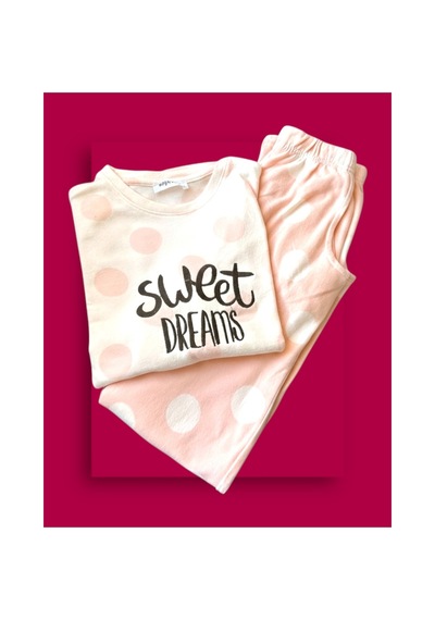 Feg Store Termal Uzun Kollu Cepli Toz Pembe Kadın Pijama Takımı