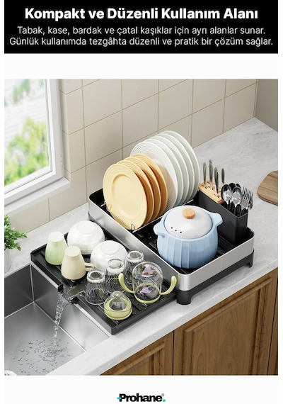 Ayrex Prohane Inox Master Kd200 / Kompakt Genişletilebilir Bulaşıklık / 304 Paslanmaz Çelik / Su Tahliyeli Tezgah Diğer