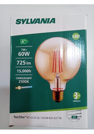 SYLVANIA AMPÜL RT G125 7W / 825 E27 725 LM AMBER RENK