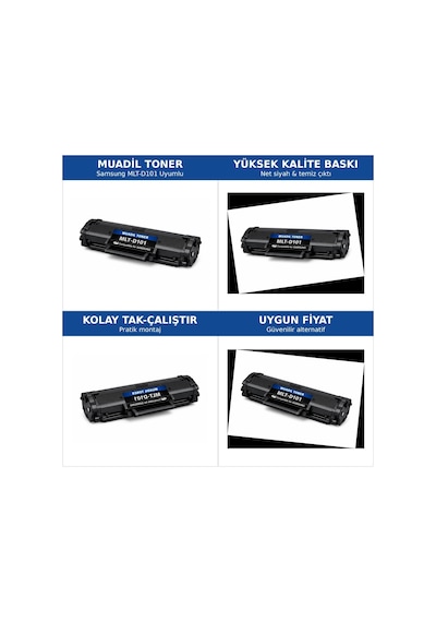 Samsung Uyumlu Mlt-d101 Chipli  Uyumlu Dolu Toner- Ml-2165/ Ml-2165w / Scx-3405/ Scx-3405f