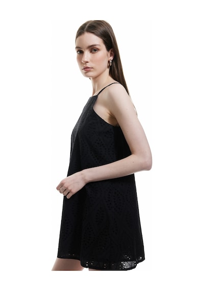Koton Pamuklu A Kesim Mini Halter Yaka İnce Askılı Fisto Elbise Siyah 5sak80105pw Siyah