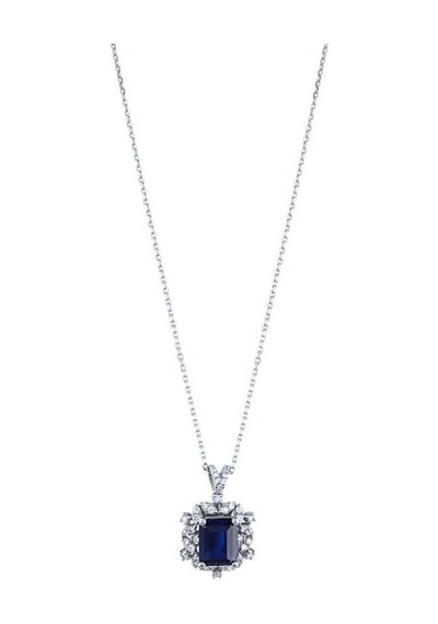 3.29 Karat Pırlanta Safir Kolye T13386