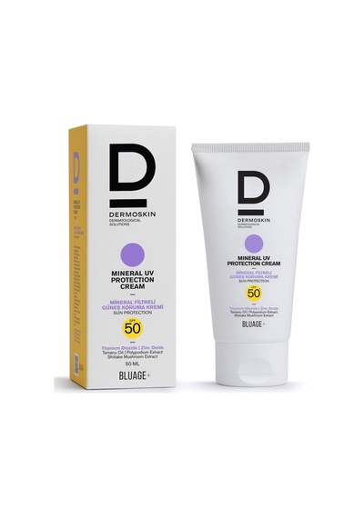 Dermoskin Blueage+ Mineral Filtreli Güneş Koruyucu Krem Spf 50+ Nemlendirici Güneş Kremi Uva & Uvb 50 Ml