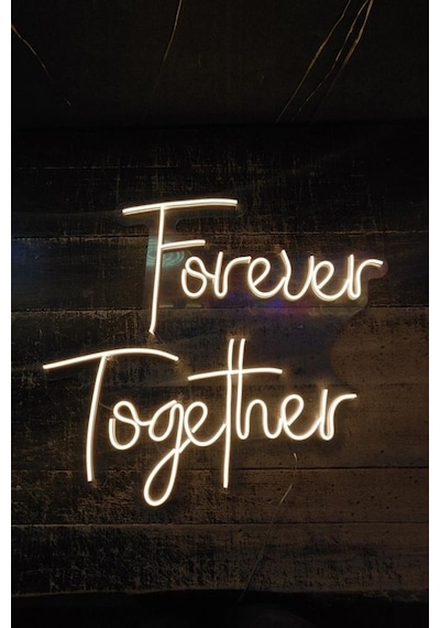 Forever Together - Led Dekoratif Duvar Aydınlatması Neon Duvar Yazısı Sihirli Led Mesajlar