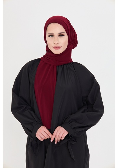 Hürrem Bone Bordo Pratik Hazır Geçmeli Tesettür Bone Sandy Boyunluklu Çıtçıtlı 2505 16 Bordo