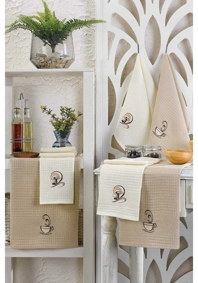 6 Parça Mutfak Kurulama Bezi 40 X 60 Cm Coffe Çok Renkli