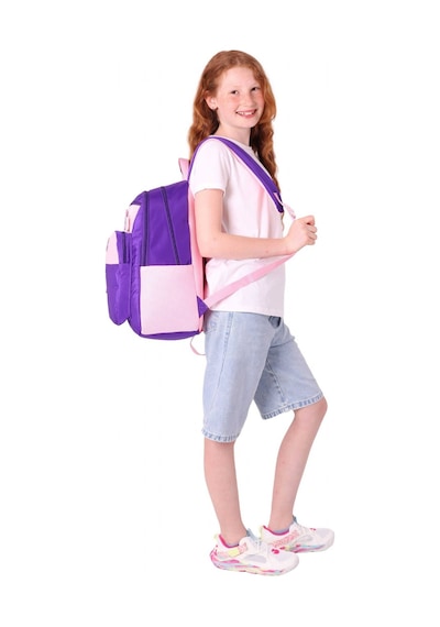 Kauko Holiday Kız Çocuk Altı Bölmeli Rozetli Okul Sırt Çantası - Mor Pembe - K1829 Mor - Pembe