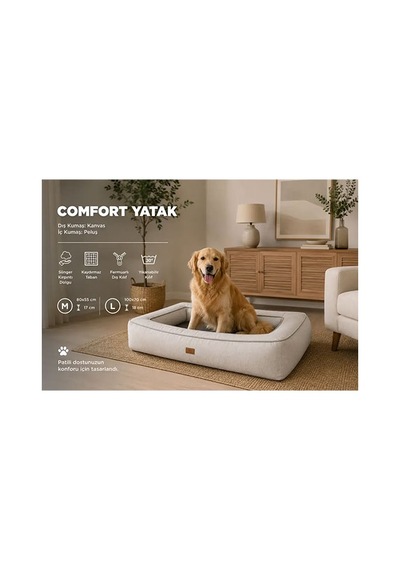 Lepus Comfort Kedi Ve Köpek Yatağı Medium Gri 80x55x17 Cm 249-54013.02