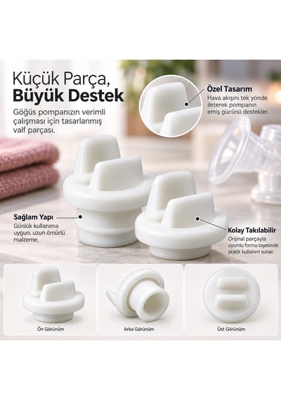 Philips Scf332, Scf334, Scf395 İle Uyumlu Göğüs Pompası 2'li Beyaz Valf