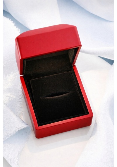 Çekirdekjewelry Işıklı Kırmızı Yüzük Kutusu Led Işıklı Lüks Takı Kutusu