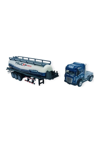 Metal Tır 1:24 - Sesli Işıklı Tanker Tır 39 Cm - Lacivert Kafa Çok Renkli