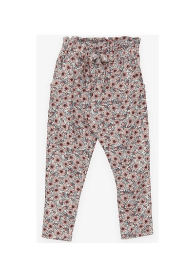 Breeze Kız Çocuk Tayt Pantolon Fiyonklu Çiçekli 1.5-5 Yaş, Ekru Ekru