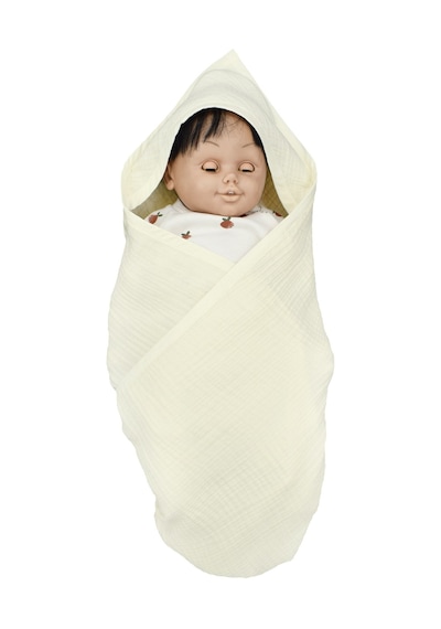 Ezh 1207 %100 Pamuklu 4 Kat Bebek Banyo Havlusu 92 x 82 CM Krem