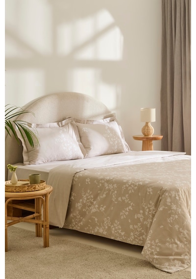 Kaşmir Home Fancy %100 Pamuk Çift Kişilik Nevresim Takımı Bej