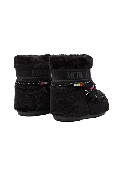 Bot Kar Kadın 80d1409470-n001 Moon Boot Icon Low Faux Fur Beads Black Siyah