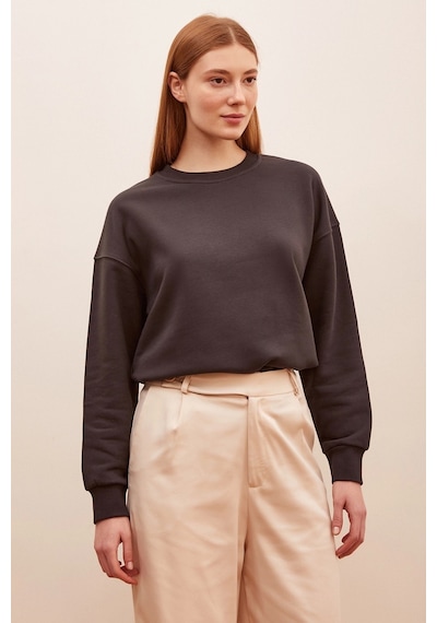 Never More Bisiklet Yaka Sweatshirt Antirasit