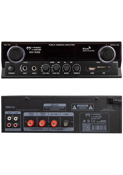 Magıcvoıce Mv-500 100 Watt Usb/sd Girişli Kumandalı Bluetooth 2 B