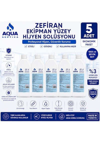 Aqua Zefiran Ekipman Yüzey Hijyen Solüsyonu 1l 8 Adet