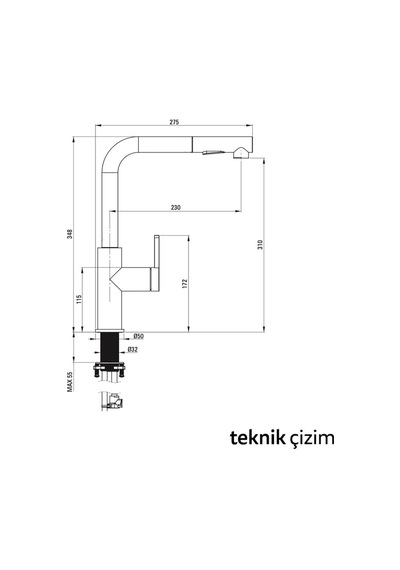 Deante Momı R73m Mutfak Bataryası, Spiralli Başlık, Fırçalı Altın Renk
