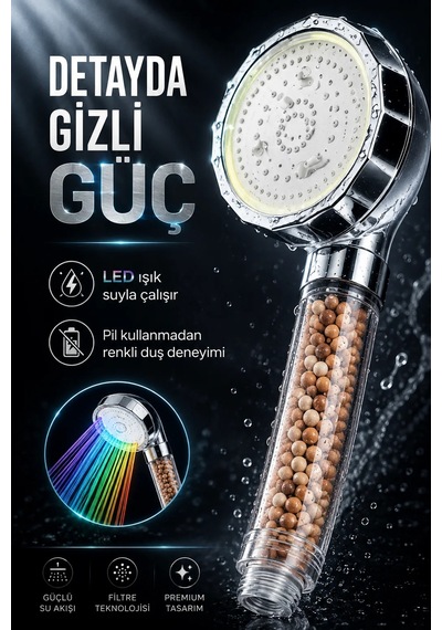 Led Shower Duş Başlığı Şeffaf