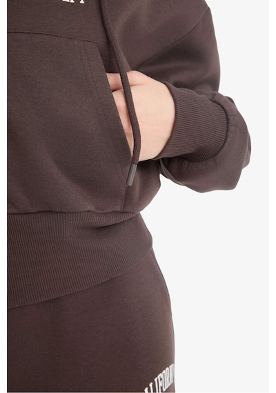 Defacto Coool Oversize Geniş Kalıp Kapüşonlu Sırt Baskılı Fermuarlı Sweatshirt E9583ax25wnbn258 Kahve