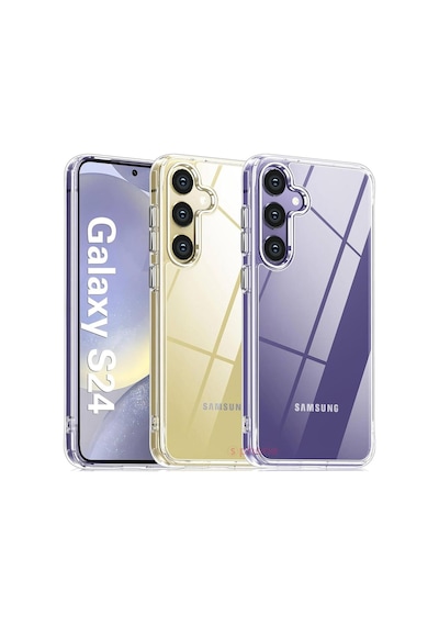 Samsung Galaxy Uyumlu S24 Kılıf Clear Şeffaf Sararmaz Renksiz Silikon Esnek Dört Köşe Tam Koruma Case Resimde Görünen