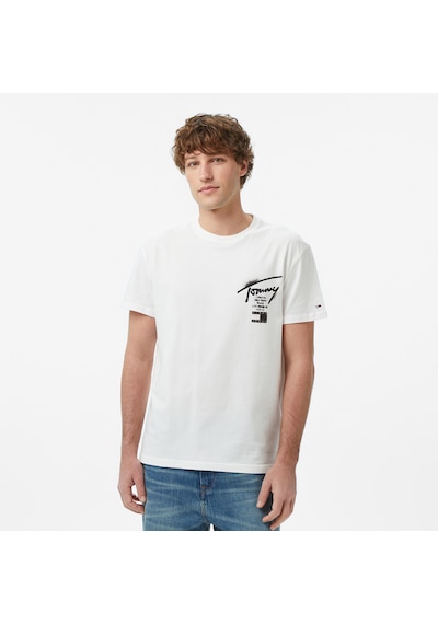 Tommy Hilfiger Regular City Sign Erkek Beyaz T-shirt Dm0dm22553 2800324