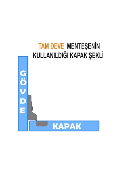 Yeniler Dolap Kapak Menteşesi Tam Deve Tas Menteşe Montaj Vidaları Dahil Süper Deve Krom