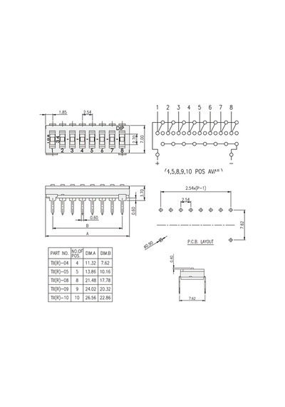 Tristate 8li Dip Switch 8 Pin Siyah Anahtar Açık Kapalı Seçim Adres Ayar + Off - Pull