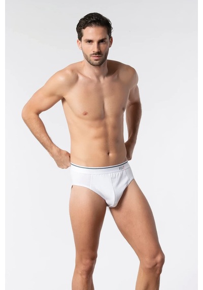 Tutku Elit Erkek Likralı İnce Bel Kemerli Slip Külot 6'lı Paket Elt1351 Beyaz