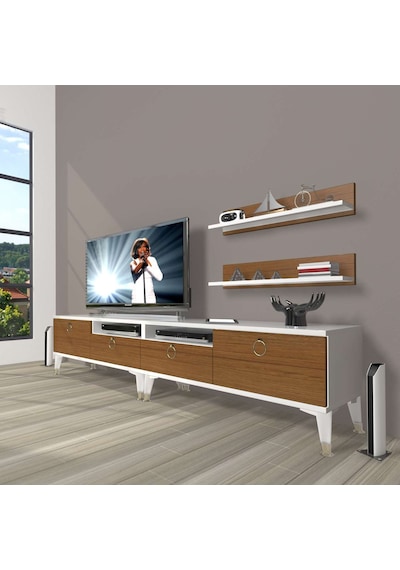 Decoraktiv Eko 220r Mdf Gold Tv Ünitesi Tv Sehpası Beyaz - Siyah