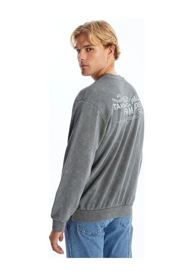 LC Waikiki Xsıde Antrasit Bisiklet Yaka Uzun Kollu Baskılı Erkek Sweatshirt Lıght Anthracıte LC Waikiki Xsıde Antrasit Bisiklet Yaka Uzun Kollu Baskılı Erkek Sweatshirt Lıght Anthracıte