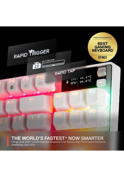 Steelseries Apex Pro Tkl Gen 3 Omnipoint 3.0 Hipermanyetik Switch Rgb Mekanik Kablolu Oyuncu Klavyesi Uk - Beyaz