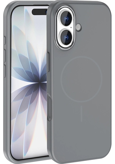 Apple Uyumlu iPad iPhone 17 Kılıf M-safe Şarj Özellikli Metal Kamera Çerçeveli Zore Edi Silikon Kapak Titanyum-Gri