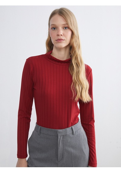 Lcw Everyday Kırmızı Dik Yaka Kadın Body