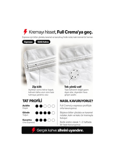 Full Crema Espresso Harmanı 200 Gr Medium Kavrum Kalın Krema Moka Pot