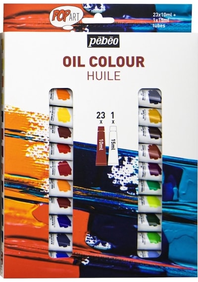 Pebeo Pop Art Yağlı Boya Seti 23x10ml + 15ml Beyaz 669620 Karışık Çok Renkli