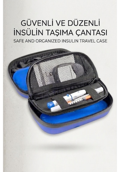 İnsülin Taşıma Çantası - 2 Adet Soğuk Jel Hediye Buz Jeli İle Soğutma