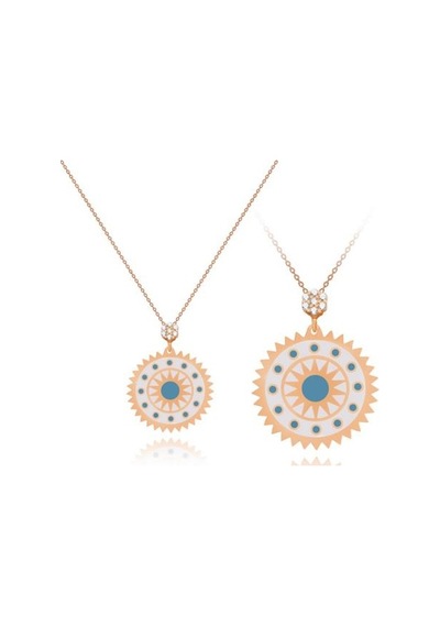 Tektaş - Pembe Altın 14 Ayar Geometrik Kolye N11.45681