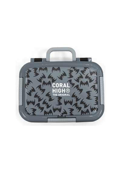 Coral High Kids Gri Siyah Yarasa Desenli Paslanmaz Çelik Beslenme Kabı 39144 Gri